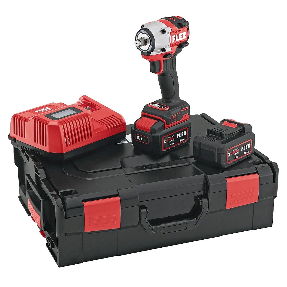 FLEX 18V Akku-Schlagschrauber IW 1/2" 400 18.0-EC 5.0/Set 2xAkku 5,0Ah in L-Boxx