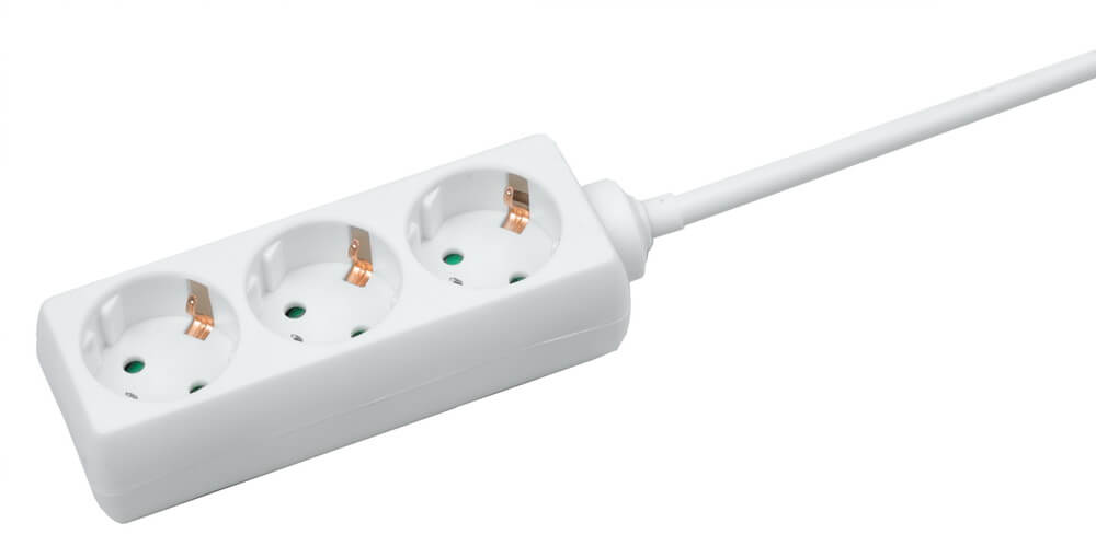 Steckdosenleiste 3-fach 1,4m IP20 weiß 230V 16A H05