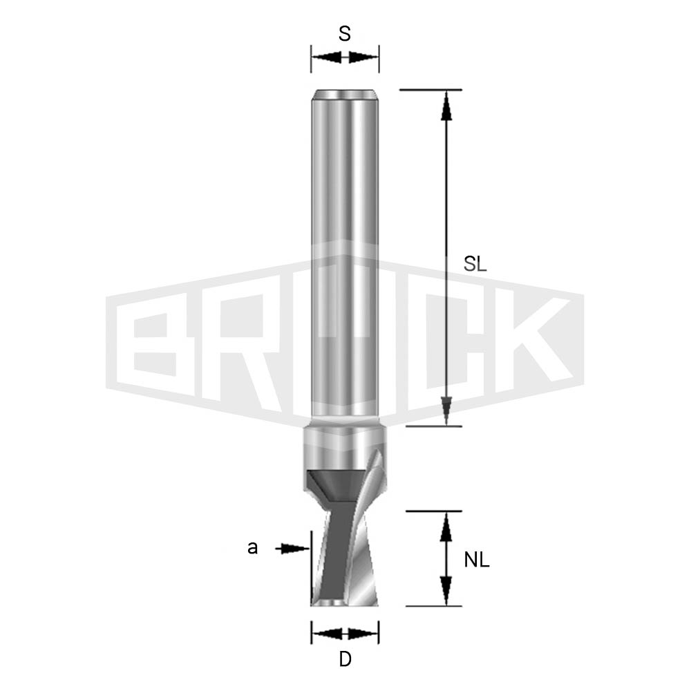 Brück HW-Gratfräser Ø 9,5, 12° S 8 mm