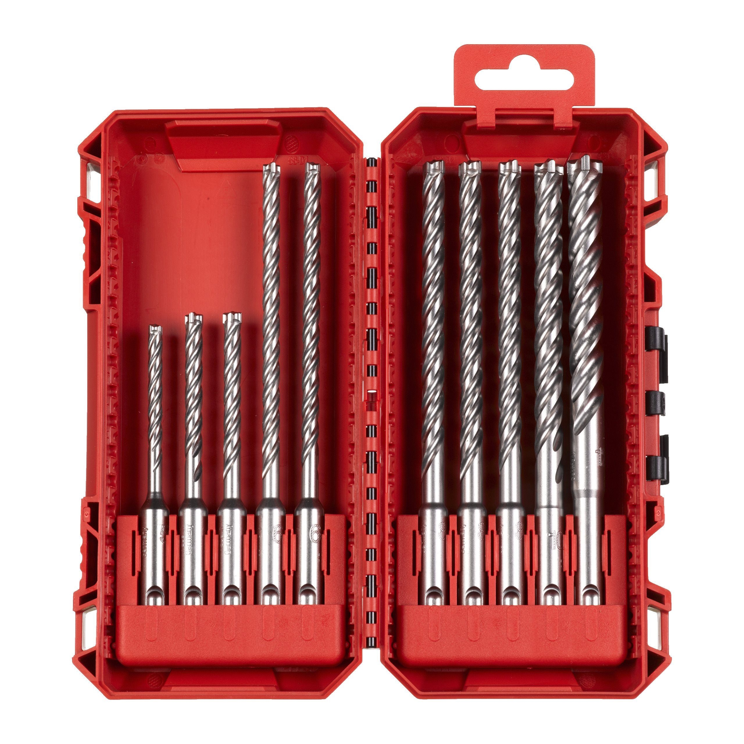 Milwaukee MX4 Hammerbohrerset SDS-Plus 10-tlg. in Box kompatibel mit Packout