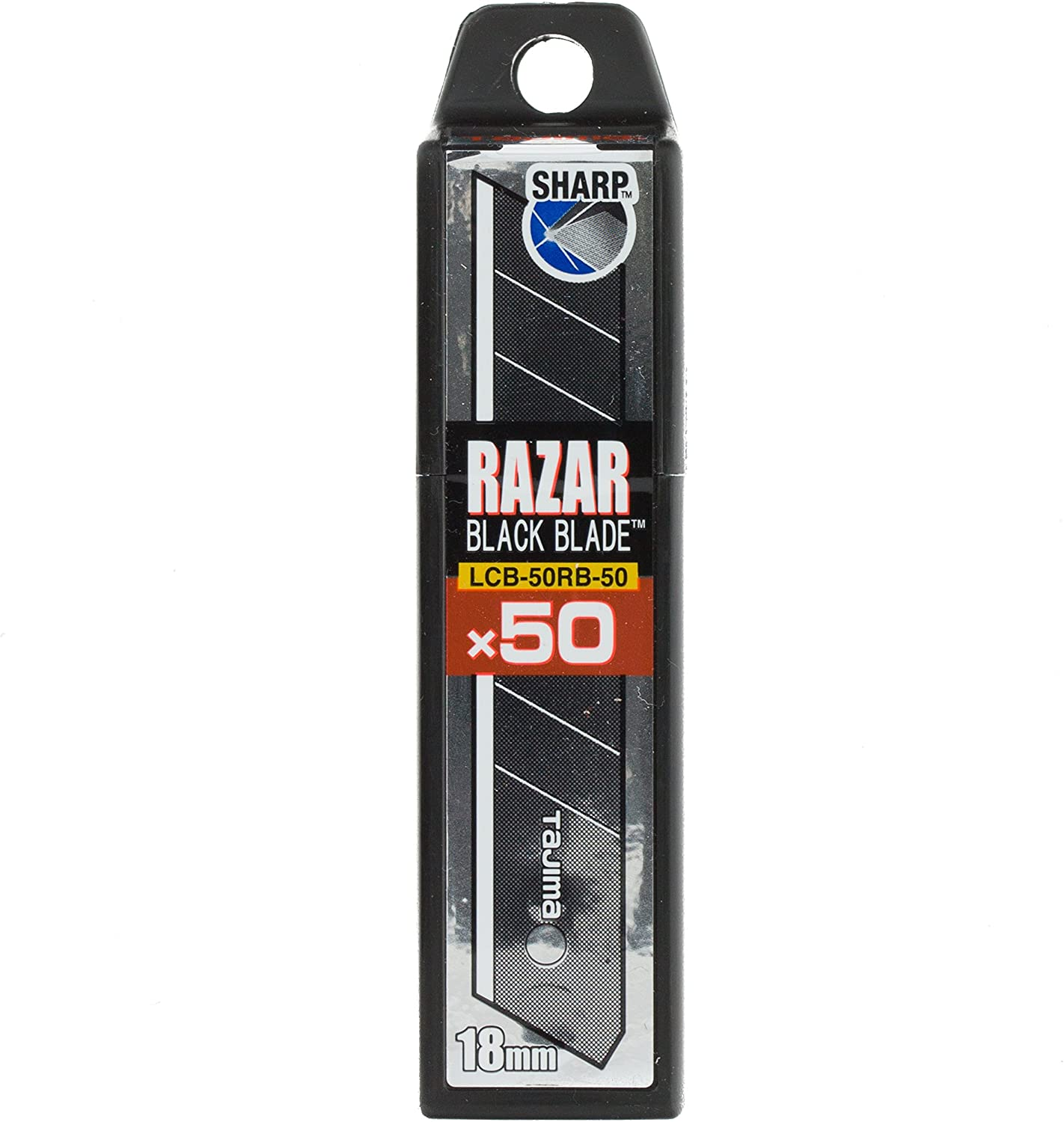 TAJIMA Razar Black 18mm Klingen, Box mit 50 Stück / Abbrechklingen für Cutter