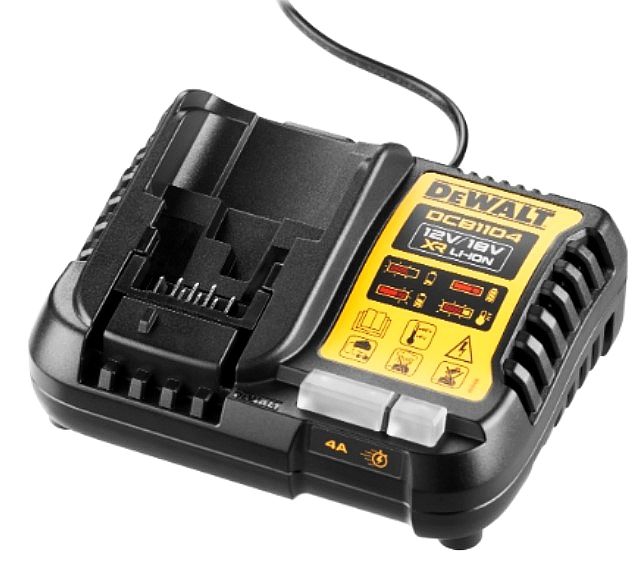 DeWalt DCB1104-QW System-Schnellladegeraet (10,8–18 Volt) + Flexvolt
