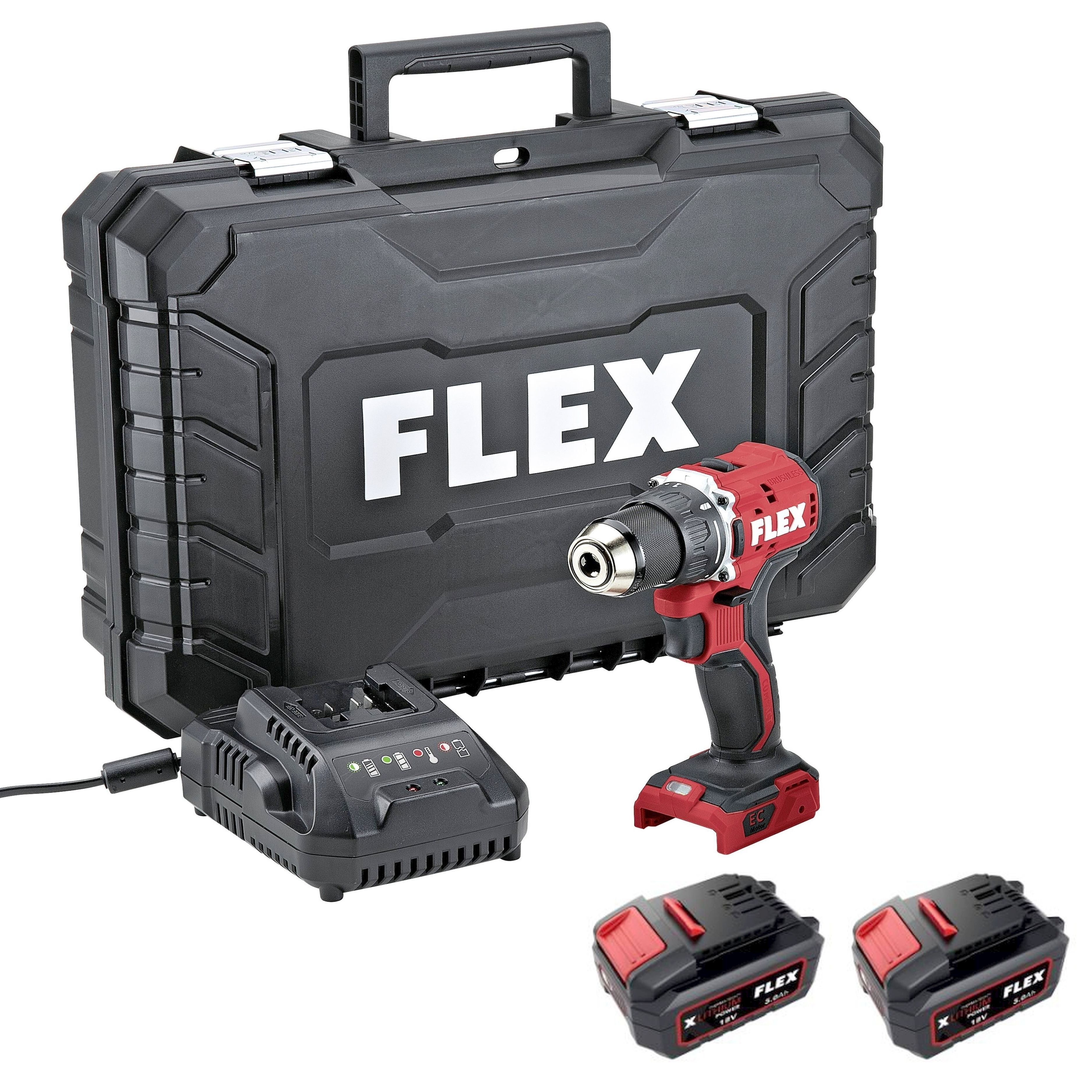 FLEX Akku-Schlagbohrschrauber PD2G 18.0-EC LD 55 TC i.Koffer 2xAkku 5Ah +Ladeg.