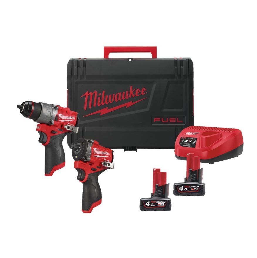 Milwaukee 12V-Kit M12FPP2X2-402X (M12FCIWF12G3-0 u. M12FPD2-402X) 2x 4,0Ah