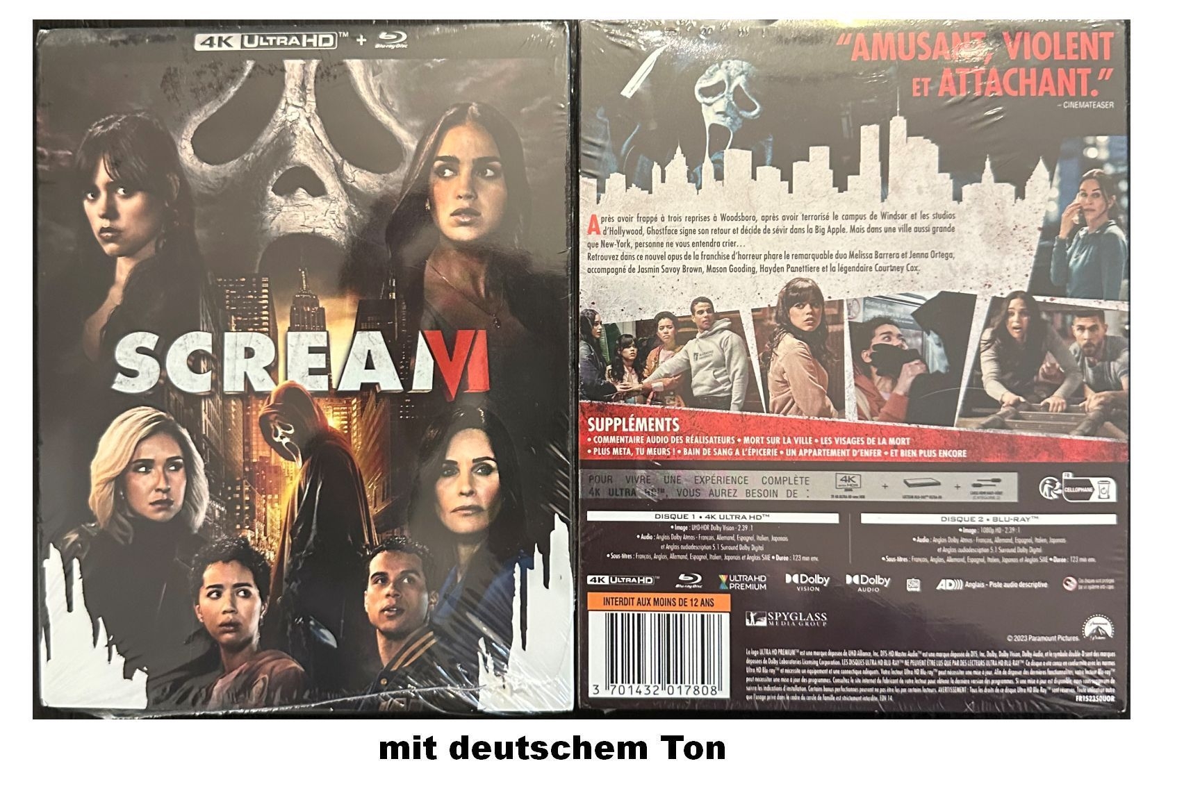 SCREAM 6 UNCUT (4K Ultra HD +Blu-ray) mit deutschem Ton
