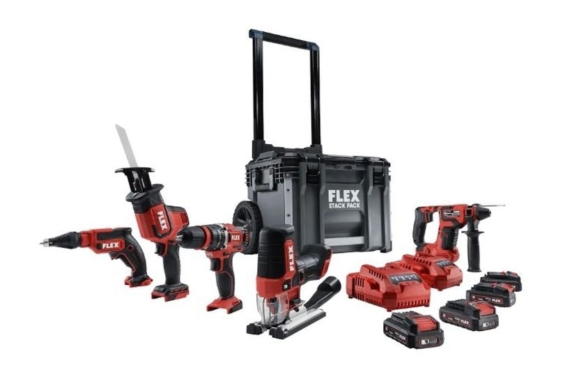 FLEX (Aktion) STACKPACK 12V Akku-Vorteils-Set bestehend aus 5 Maschinen +4 Akkus