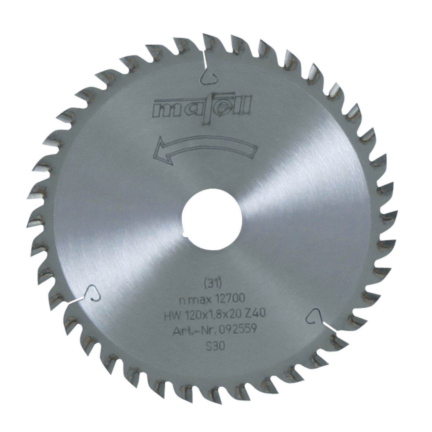 Mafell Sägeblatt-HM 120 x 1,2/1,8 x 20 mm, Z 40, F