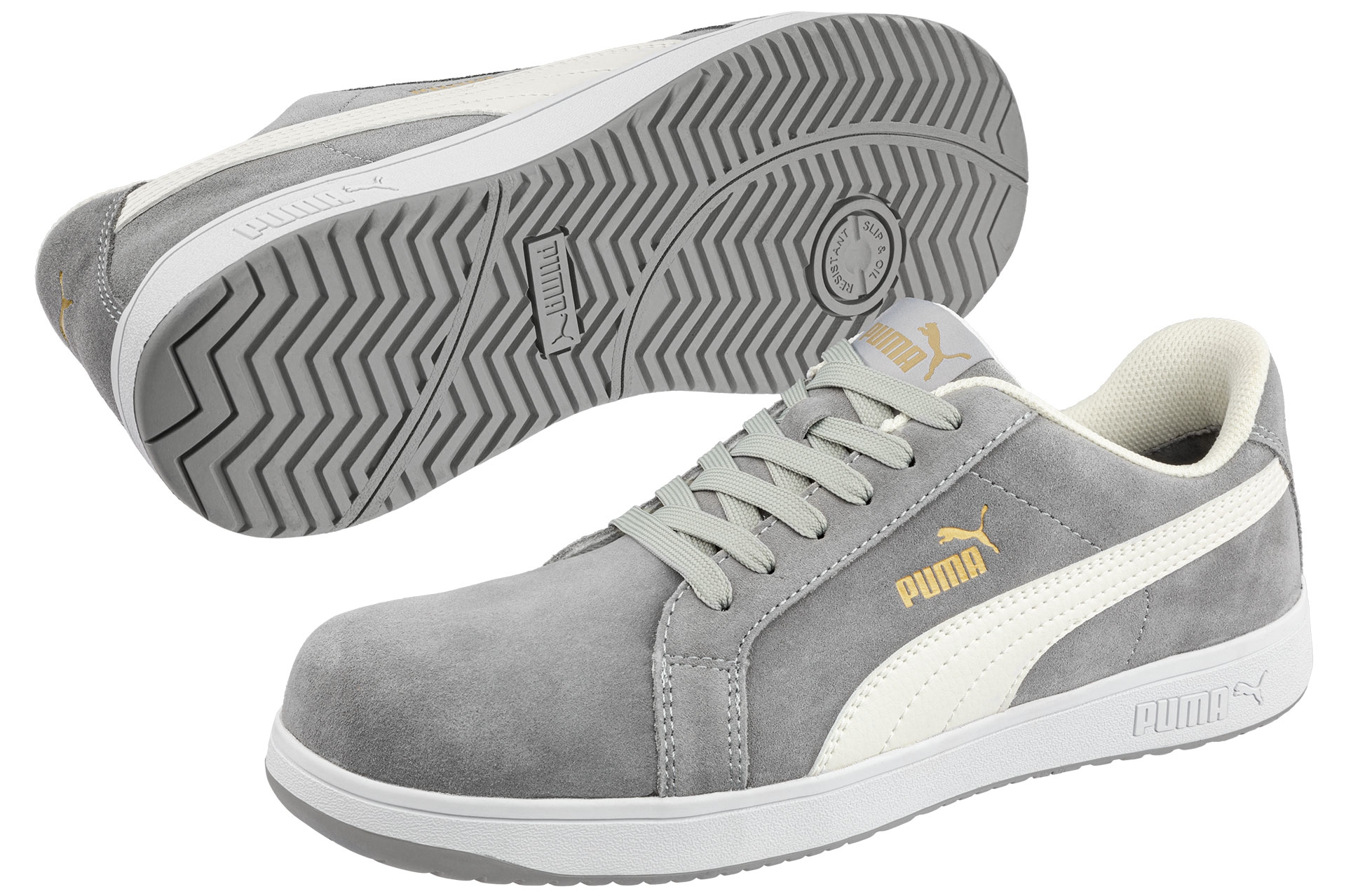 PUMA Iconic Grey Low Sicherheitsschuhe S1PL ESD FO HRO SR, 40