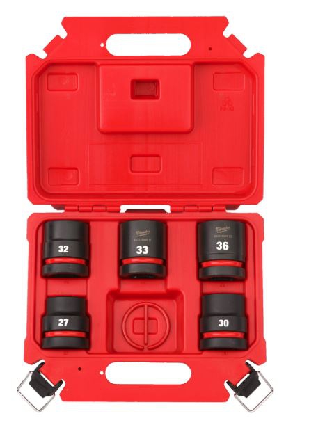 Milwaukee SHOCKWAVE 3/4" Schlagnuss-Set 5-TLG lange Ausführung 27,30,32,33,36mm
