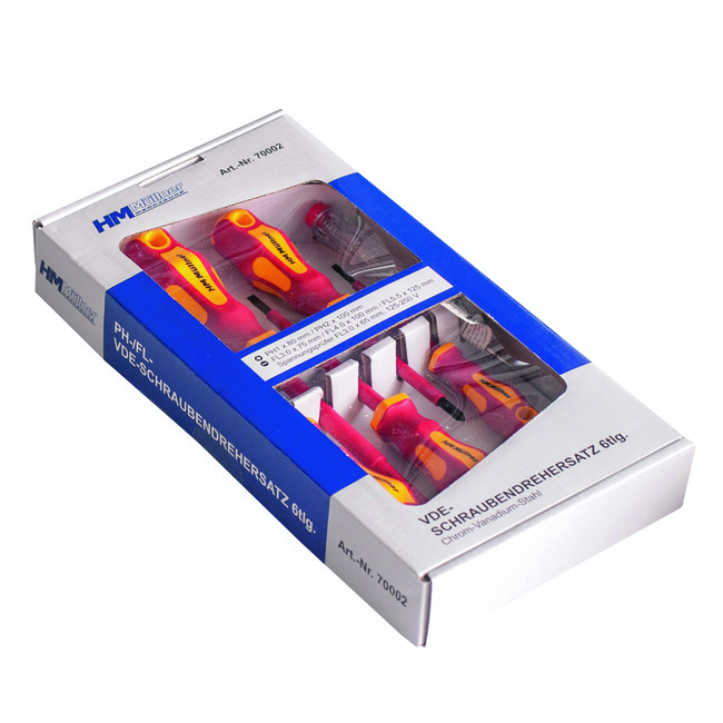 HM Müllner Schraubendrehersatz VDE 6-tlg (Kreuz & Schlitz) mit 2-K Griff