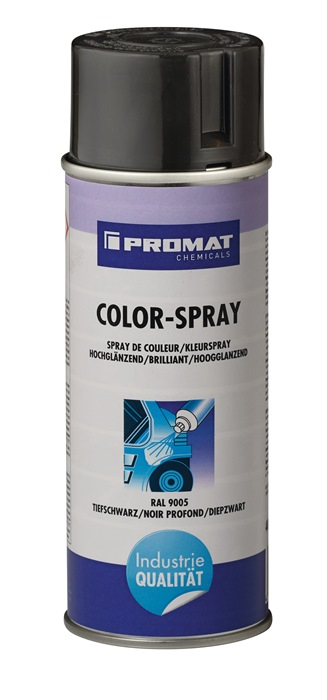 Colorspray tiefschwarz hochglänzend RAL9005 400ml Spraydose PROMAT CHEMICALS