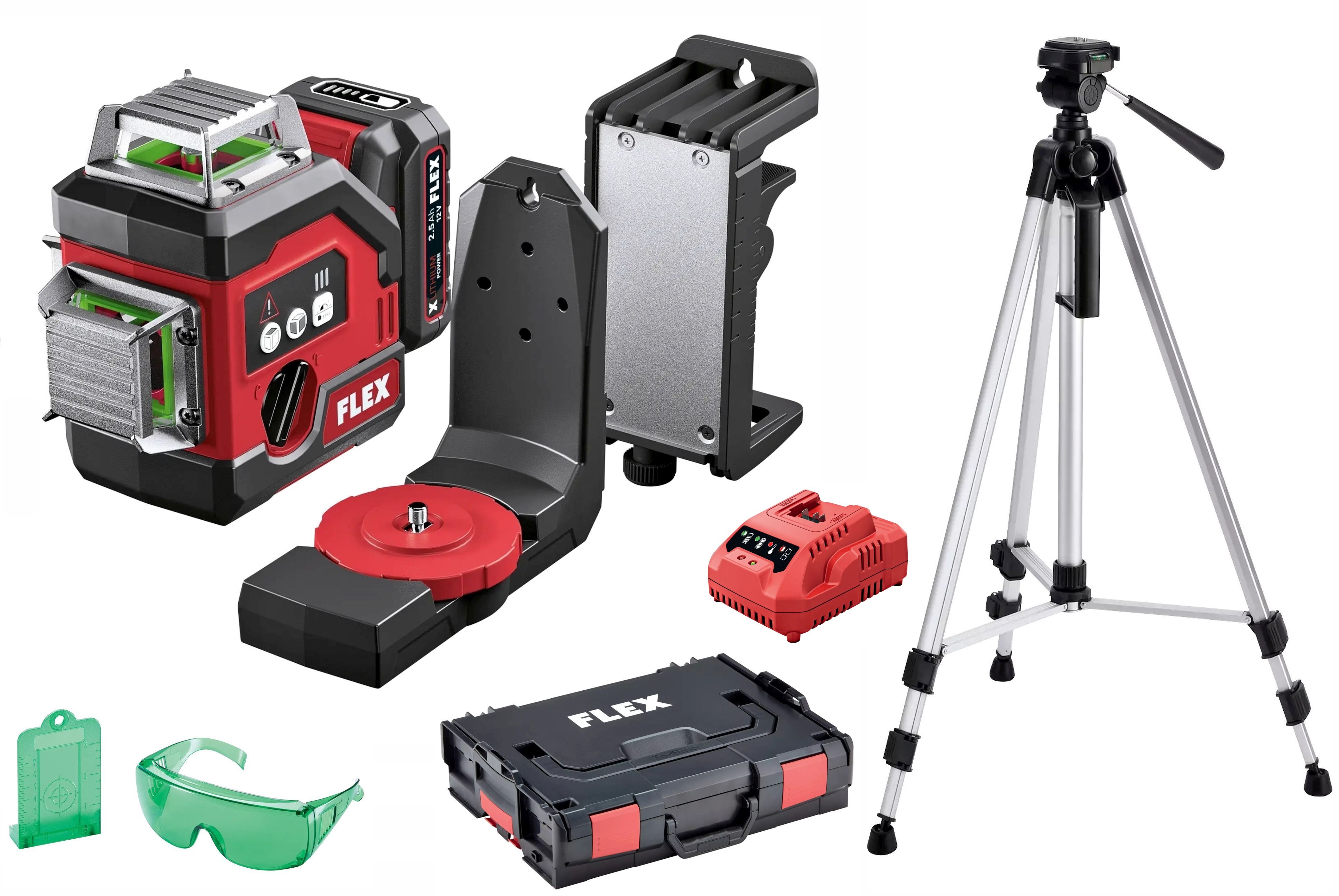FLEX (Aktion) 360° Akku-Kreuzlinien-Laser ALC 3/360-G/R 12 Set inkl Stativ +Akku