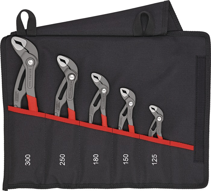 KNIPEX Zangensatz Cobra®-Set 5-tlg. grau atram. in Rolltasche