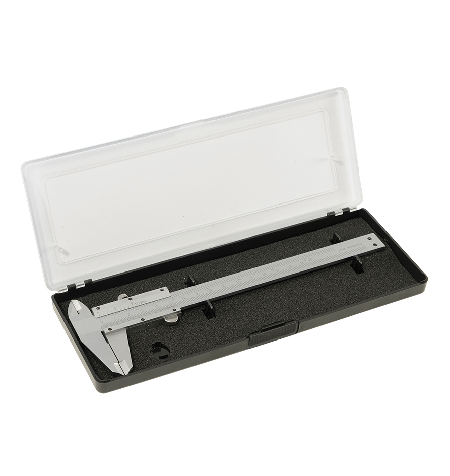 HM Müllner Schiebelehre 155mm rostfrei, mit Feststellschraube in PVC-Box