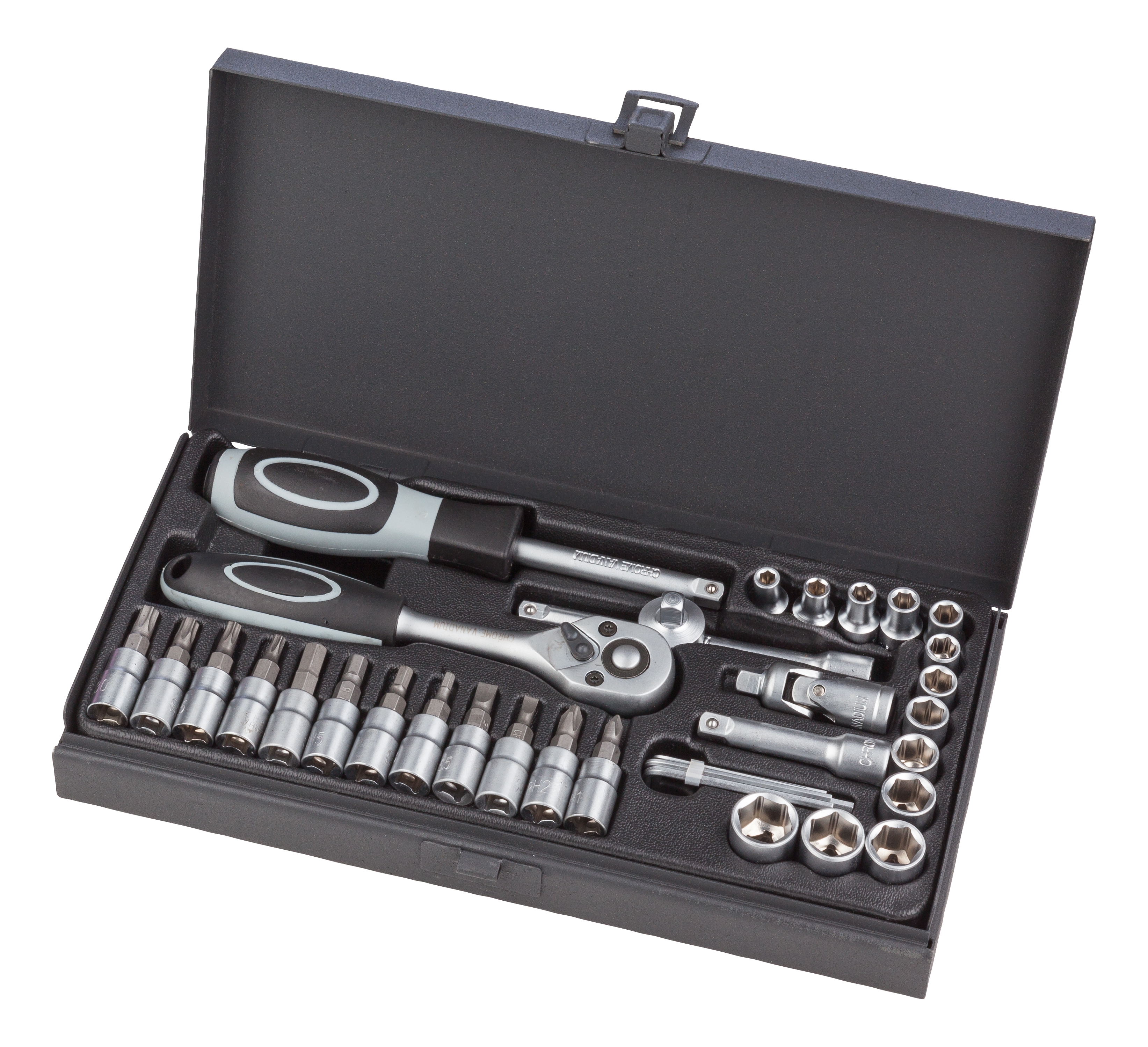 WGB Basic+ Steckschlüssel-Garnitur 1/4" 36-tlg (Ratschenkasten)