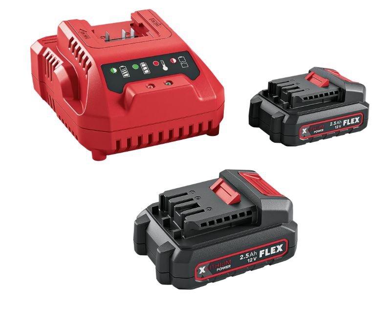FLEX 12V Akku P-Set 12-22 Q (2xAkku 12V 2,5Ah +Ladegerät CA12)