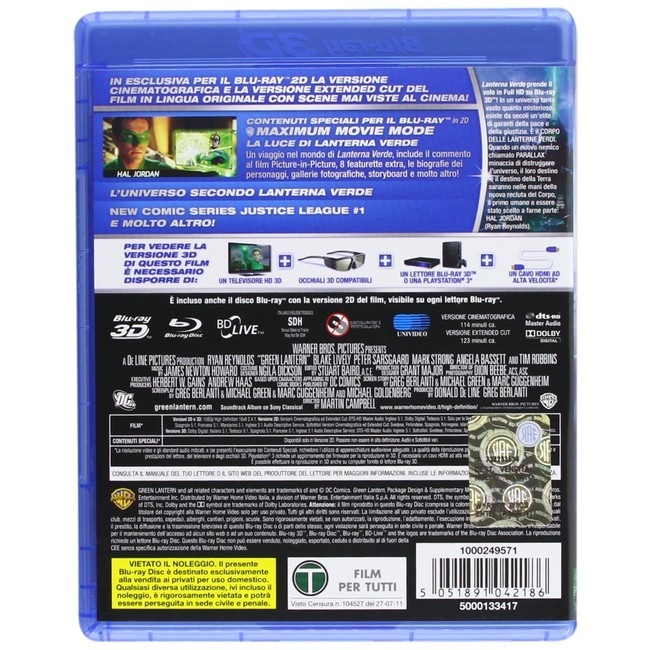 Green Lantern (Blu-ray 3D+2D) Deutscher Ton (mit Ryan Reynolds)