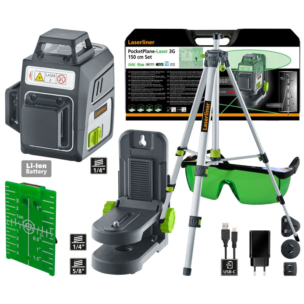 Laserliner PocketPlane-Laser 3G Set mit Stativ 150cm im Koffer
