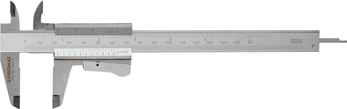 PROMAT Taschenmessschieber INOX 150mm mit Momentfestellung