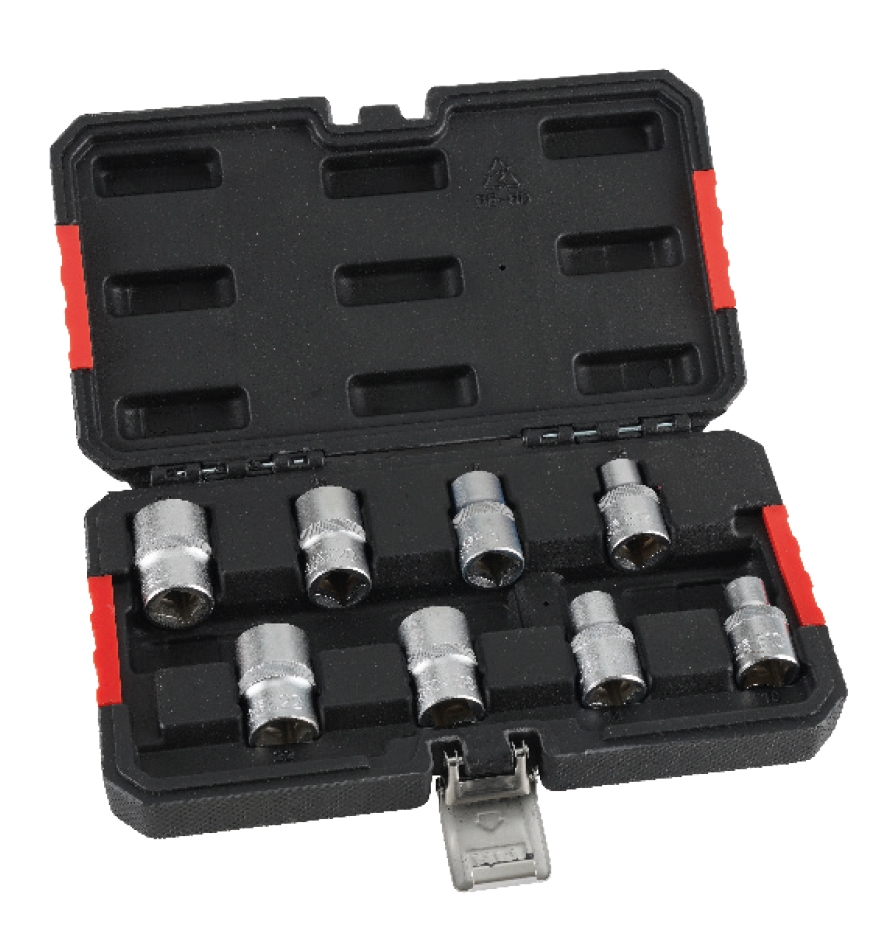 HM Müllner E-Profileinsatz-Kassette 8 tlg 1/2"", Aussen E10-E24, Profi,DIN"