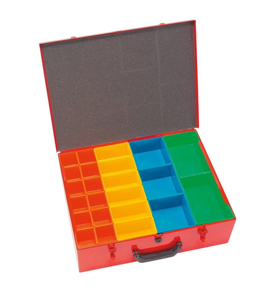 HM Müllner Sortimentskoffer mit 46 Boxen 440x330x130mm SK646 mit Doppelboden