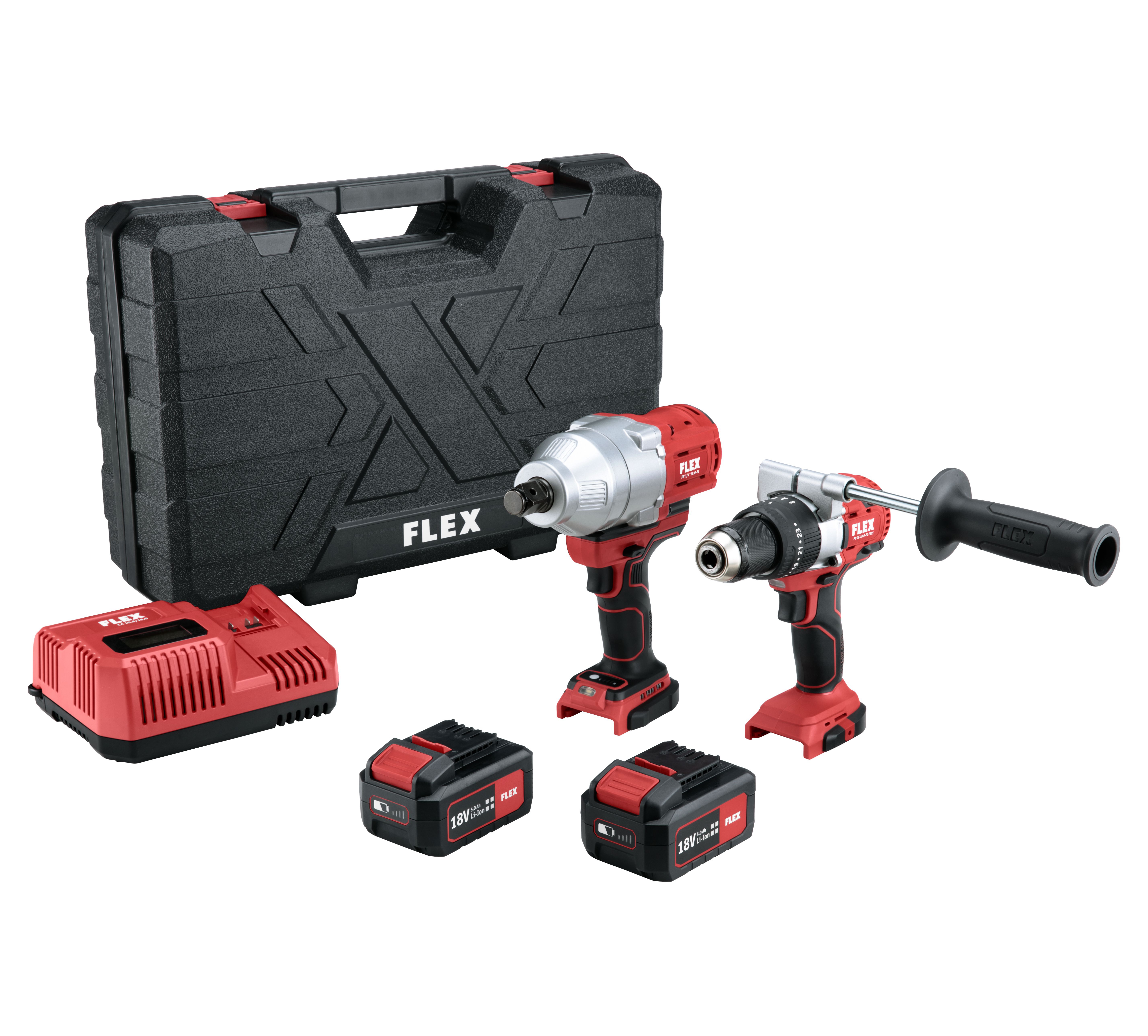 FLEX 18V Akku-Combo-Kit (PD2G 18.0-EC 18.0 + IW3/4" 18.0-EC) 2xAkku 5Ah i.Koffer