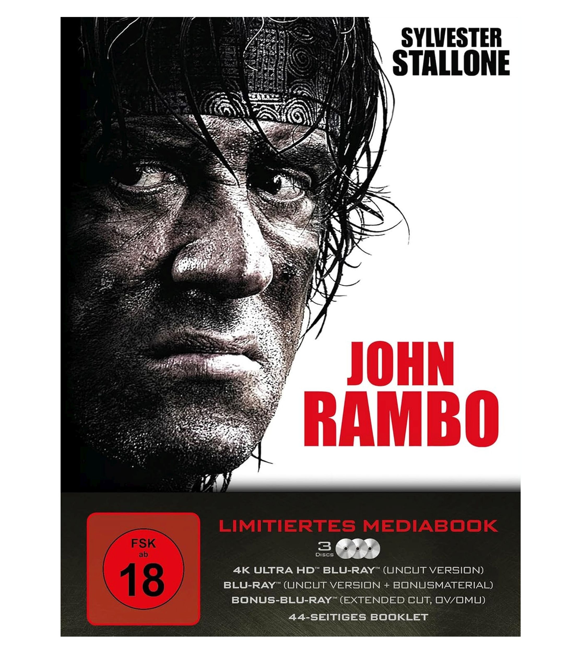 John Rambo UHD SE (Lim. Mediabook) (4K Ultra HD +Blu-ray) 3 Discs