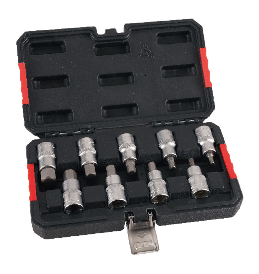 HM Müllner Inbus-/Sechskanteinsatz-Kassette 9-tlg 1/2""  SW5 - SW17 mm