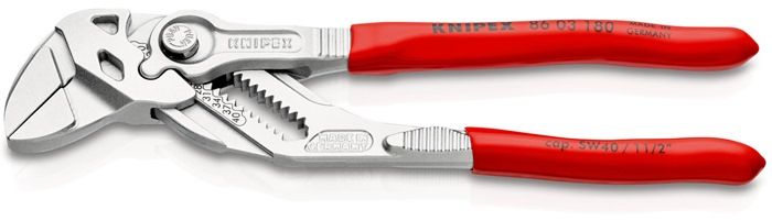 Zangenschlüssel L.180mm Spann-W.40mm verchr.Ku.-Überzug KNIPEX