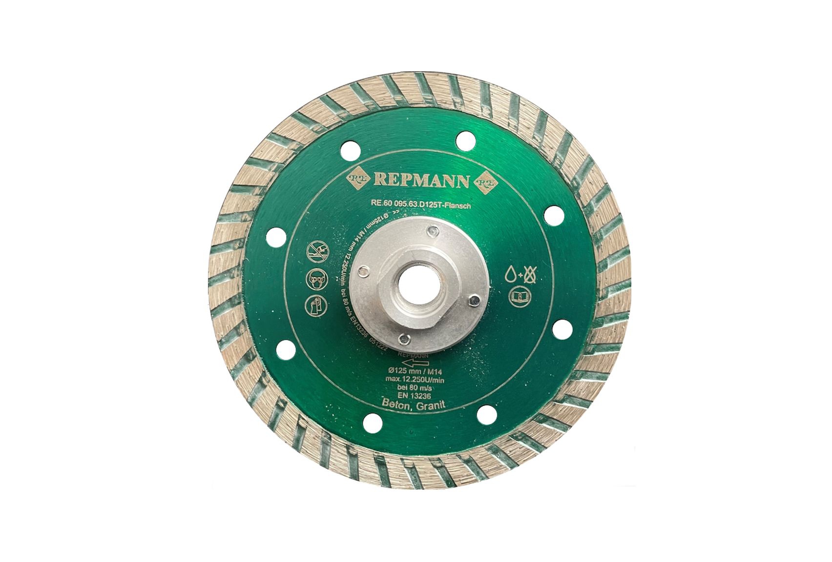 Diamantscheibe ALU-Flansch 125 x M14 Turbo für Dachbau#z EAN 0096224518797