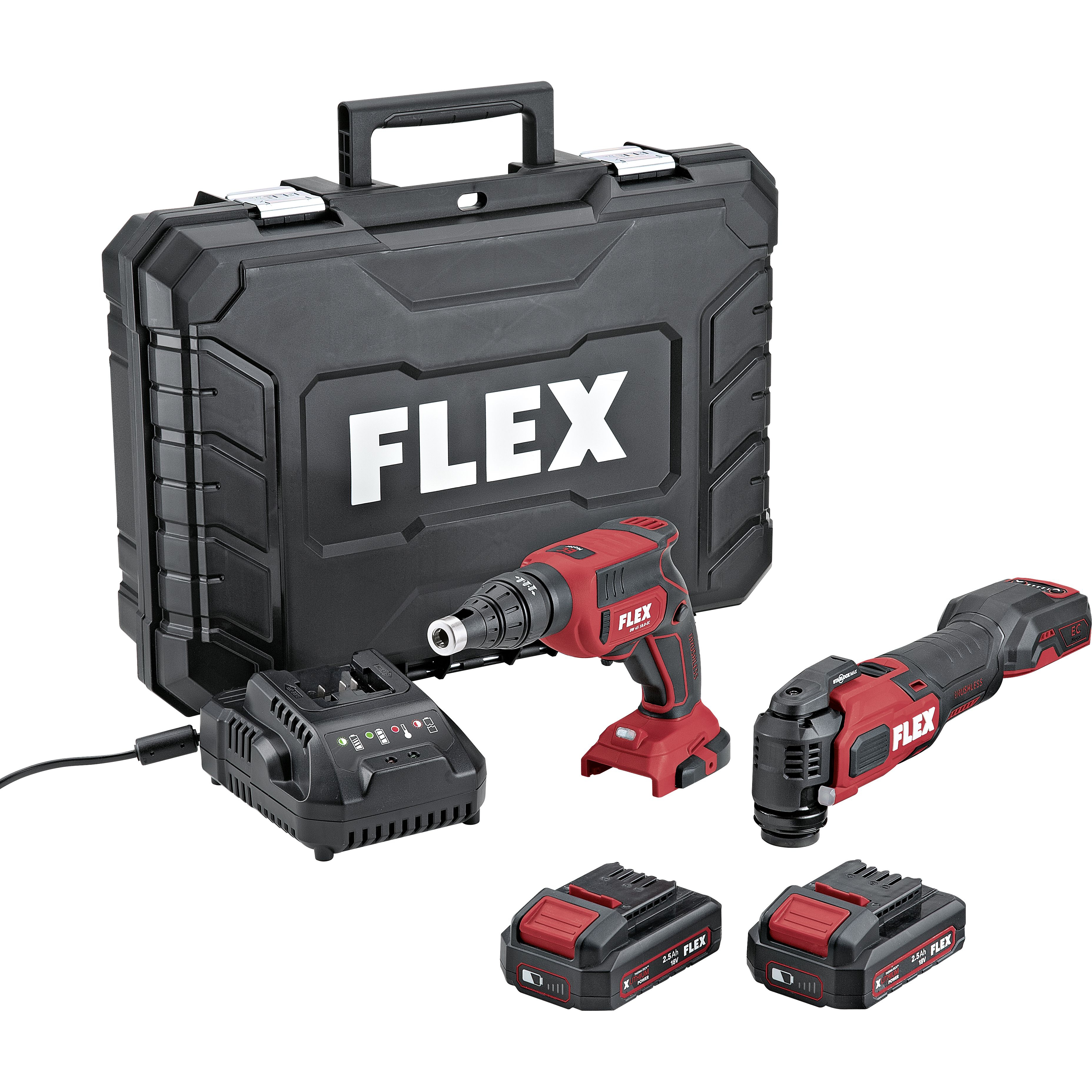 FLEX 18V DUO-Pack DW45 + MT18 inkl. 2xAkku 18V 2,5Ah im Koffer FLEX 18V DUO-Pack DW45 + MT18 inkl. 2xAkku 18V 2,5Ah im Koffer