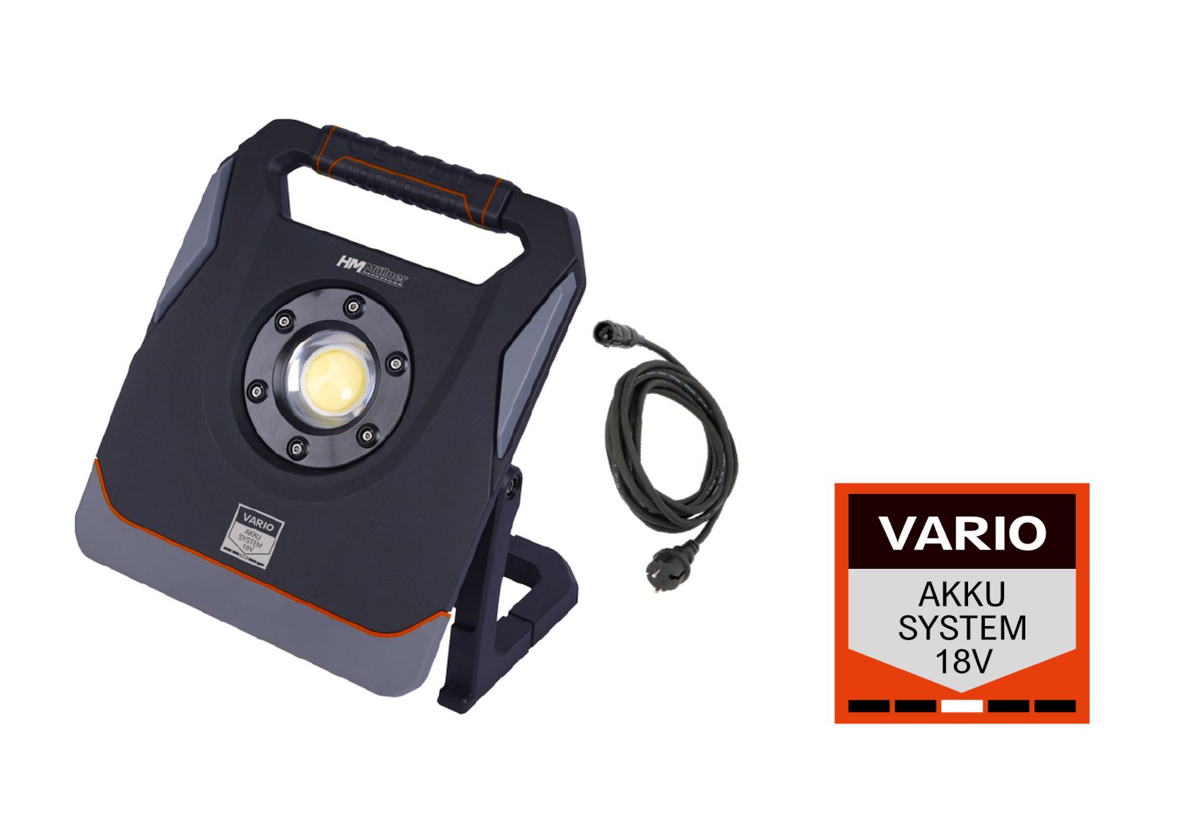 HM-Müllner LED Hybrid-Arbeitsleuchte 65W 6500lm f.Makita,Bosch,DeWalt,Milwaukee