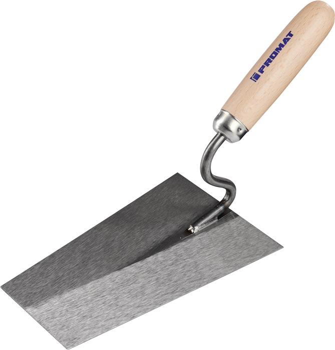 PROMAT Maurerkelle Länge 180 mm Breite 125 mm mit Buchenholzheft, S-Hals Stahl