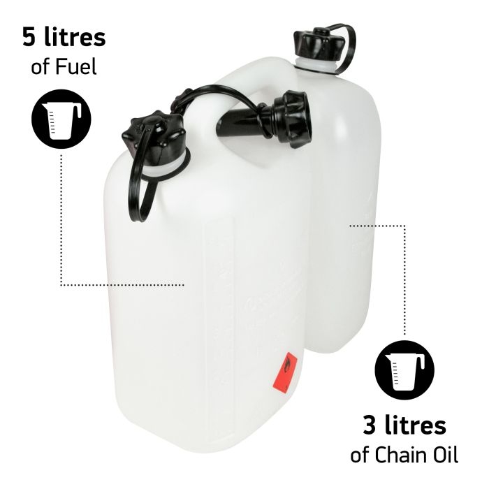 Oregon Weisse Doppel Kanister 5+3L transparent