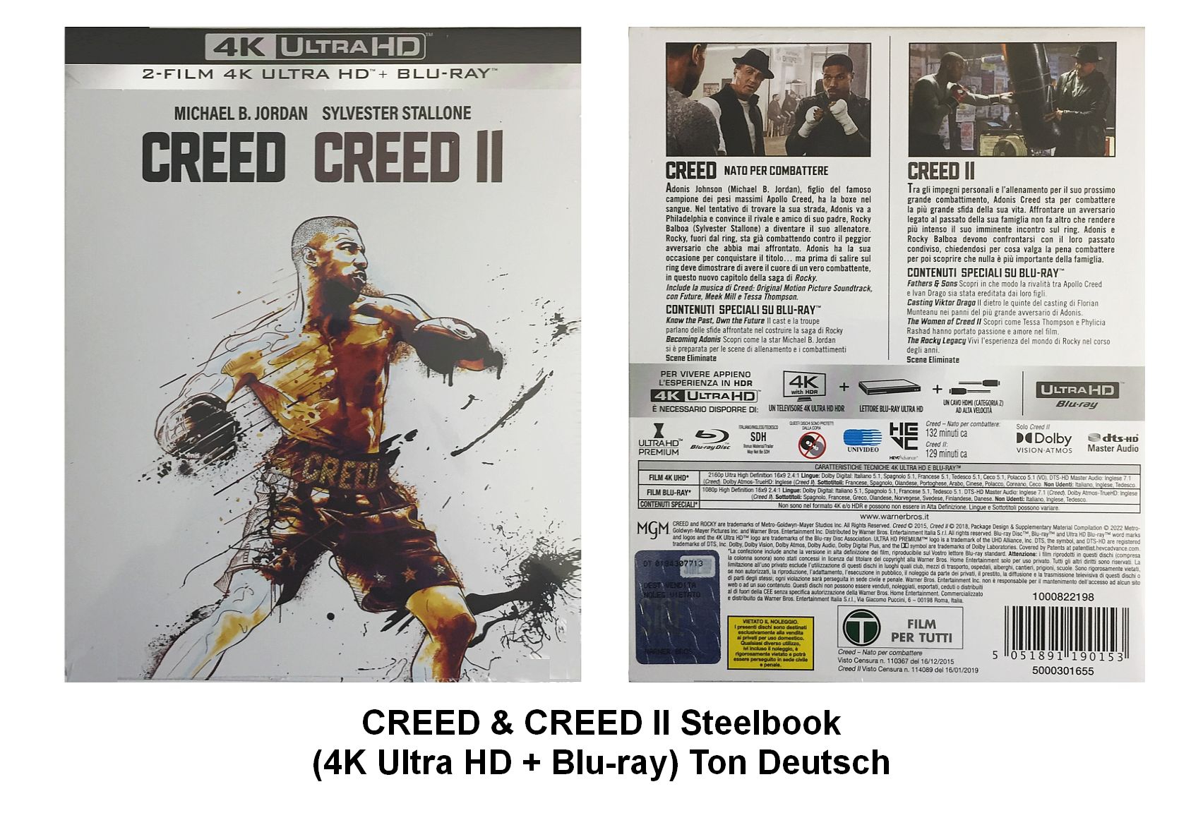 CREED & CREED II Steelbook (4K Ultra HD + Blu-ray) (Ton Deutsch)