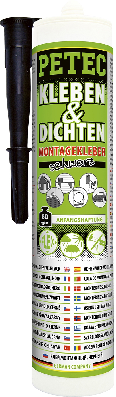 PETEC Montagekleber Kleben & Dichten schwarz 290ml in Kartusche