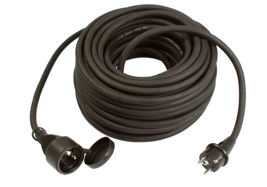 Gummi-Verlängerung 230V 25m IP44 Zulas. H07RN-F 3G1,5 (16A)