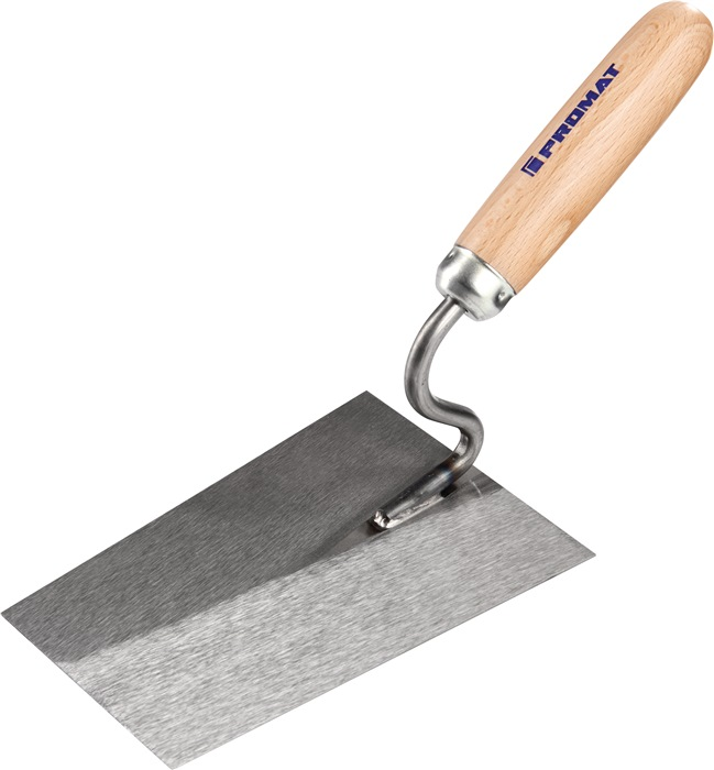 PROMAT Maurerkelle Länge 160 mm Breite 115 mm mit Buchenholzheft, S-Hals Stahl