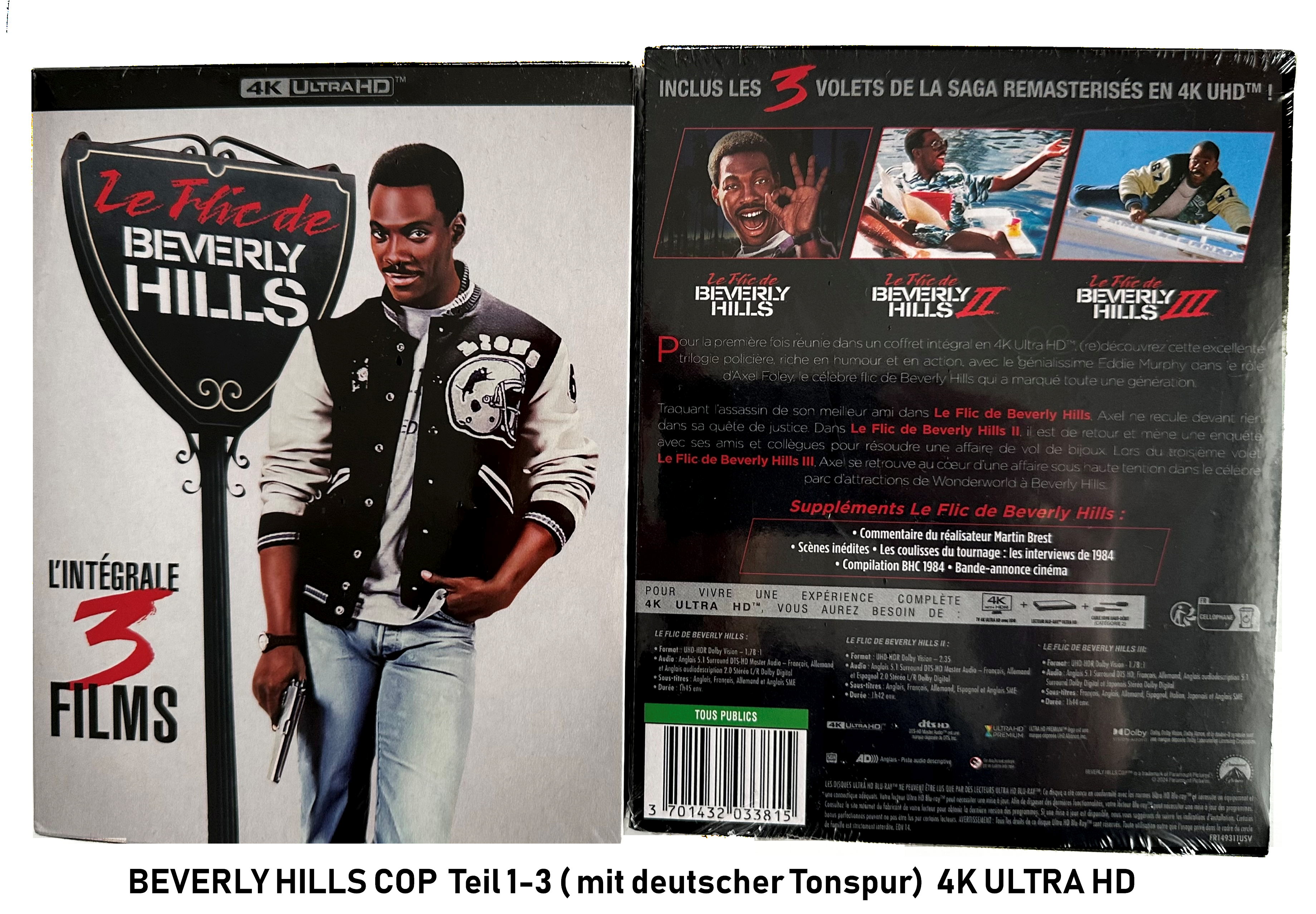 Beverly Hills Cop 1-3 Trilogie (4K Ultra HD) Deutscher Ton (Eddie Murphy)