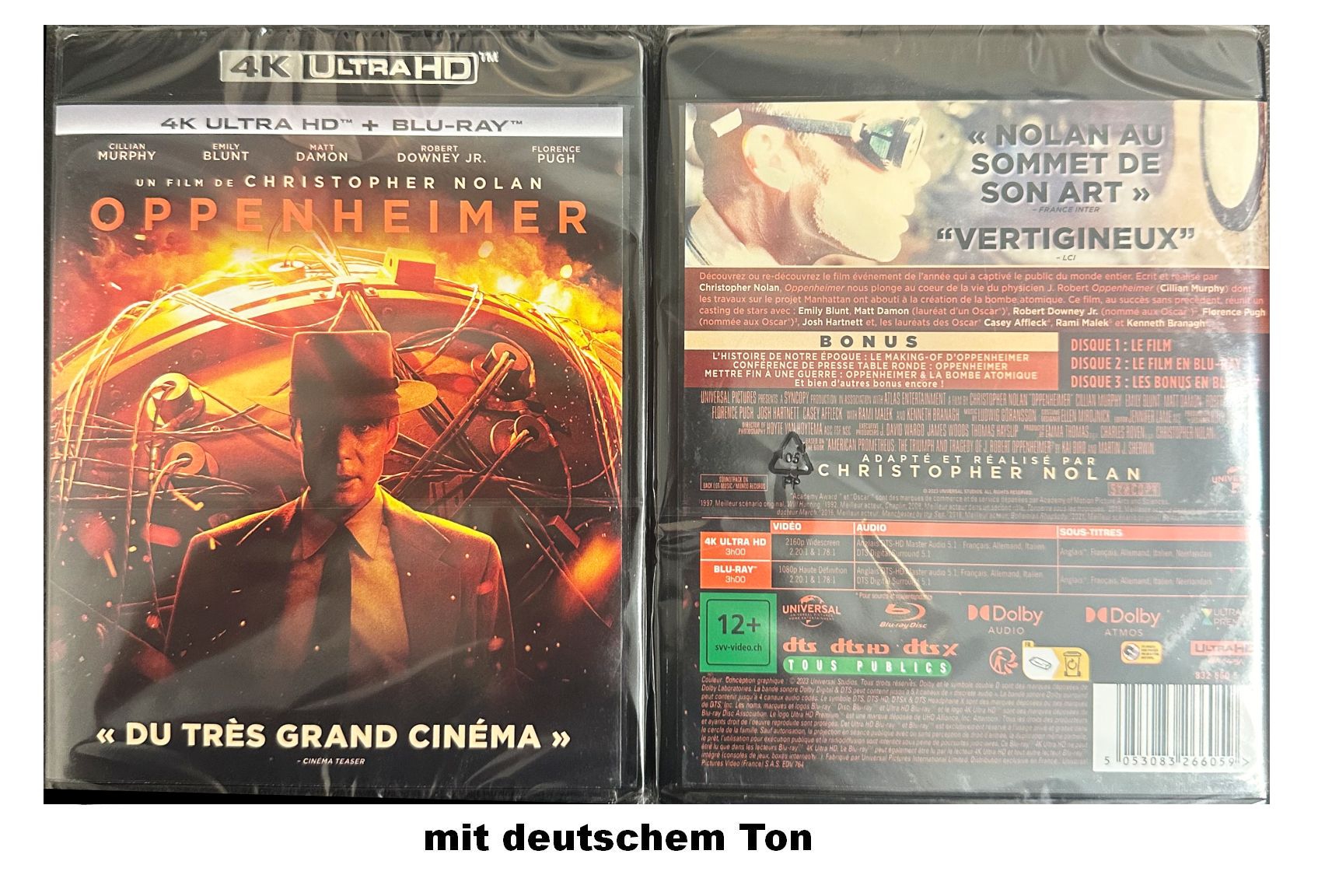 OPPENHEIMER (4K Ultra HD+Blu-ray)  Ton Deutsch (3-Disks)