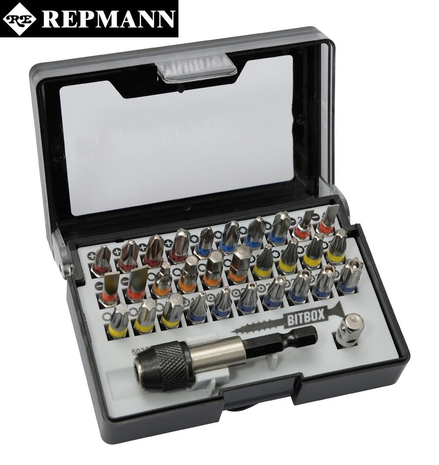 REPMANN Bitsortiment 32-tlg. FL/SW/PZ/PH/TX/TXB farbig 5032SN (schwarz)
