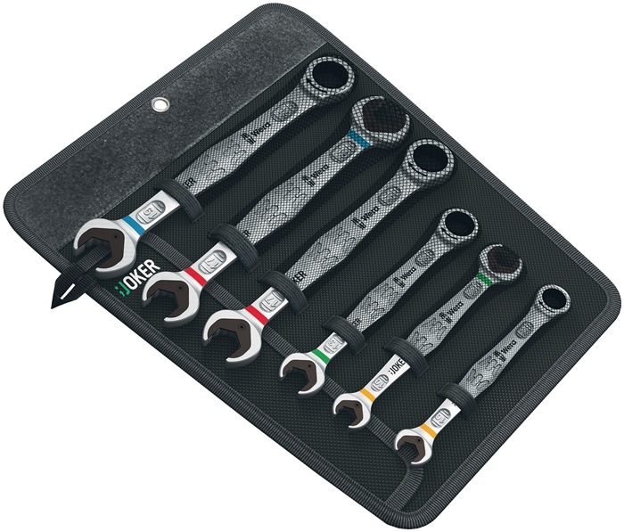 Wera Maulringratschenschlüssel-Satz Joker 6-tlg. Schlüsselweiten 10-19mm gerade
