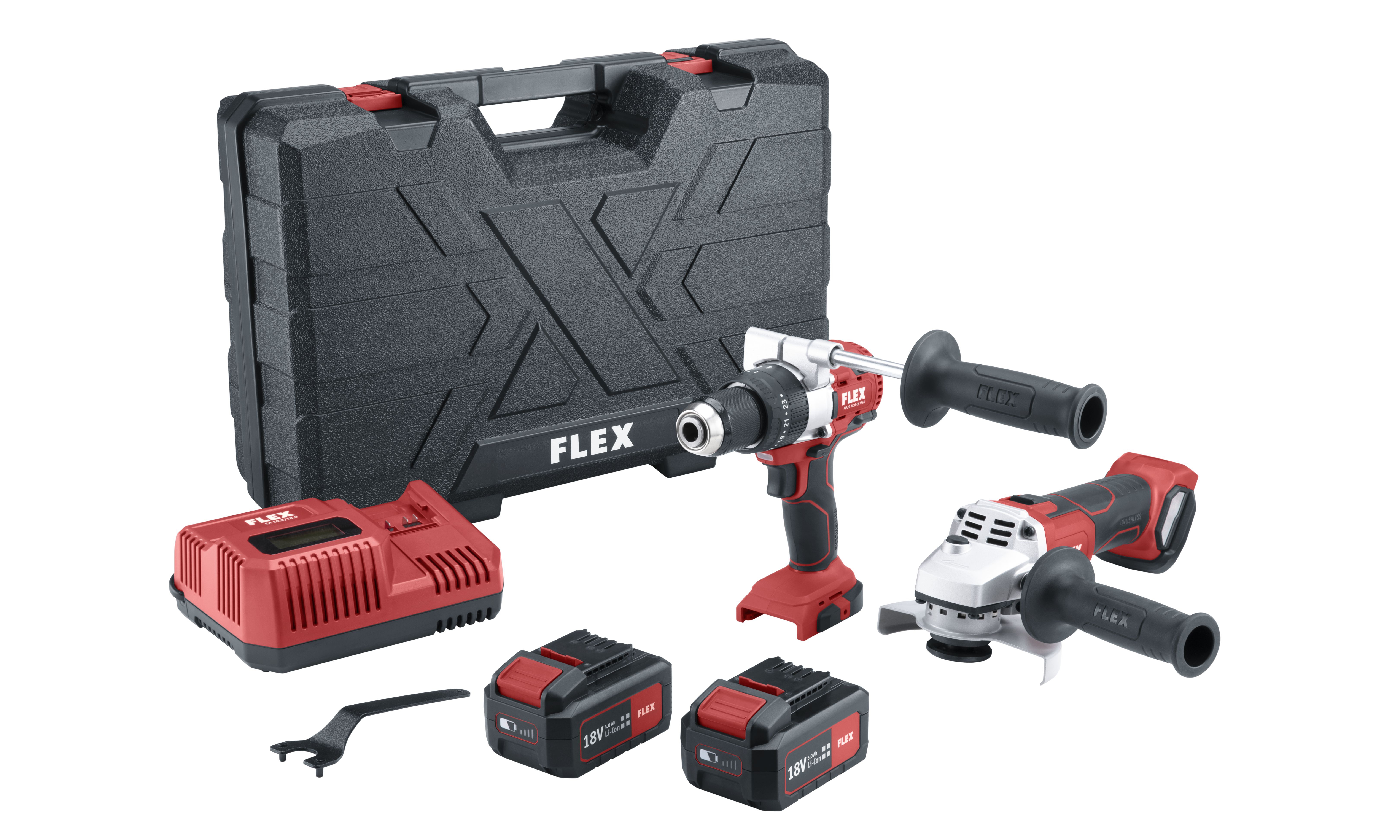 FLEX 18V Akku-Combo-Kit (PD2G 18.0-EC 18.0 + L125 18.0-EC) 2xAkku 5,0Ah i.Koffer