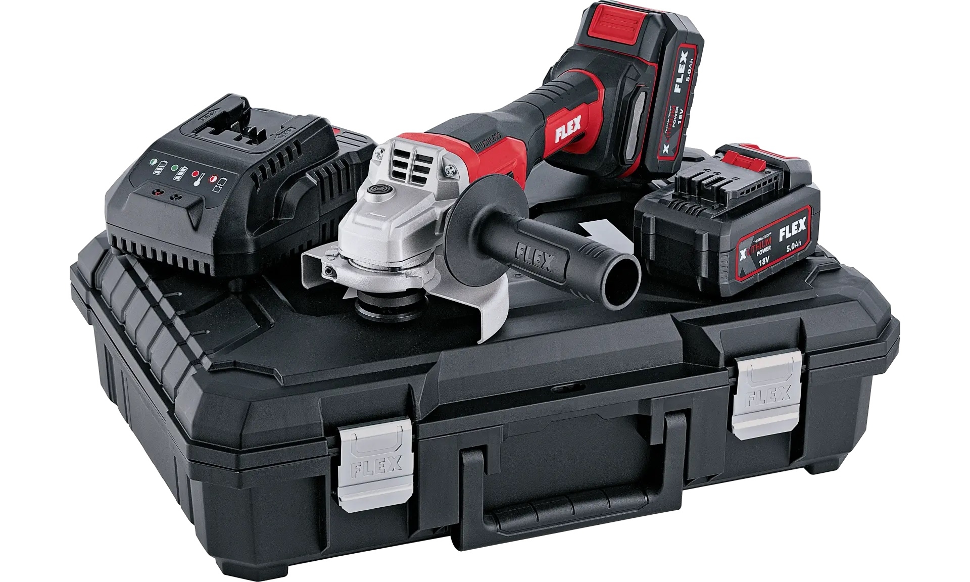 FLEX 18V Akku-Winkelschleifer L125 18.0-EC LD/5.0 Set  2xAkku 5.0Ah im Koffer
