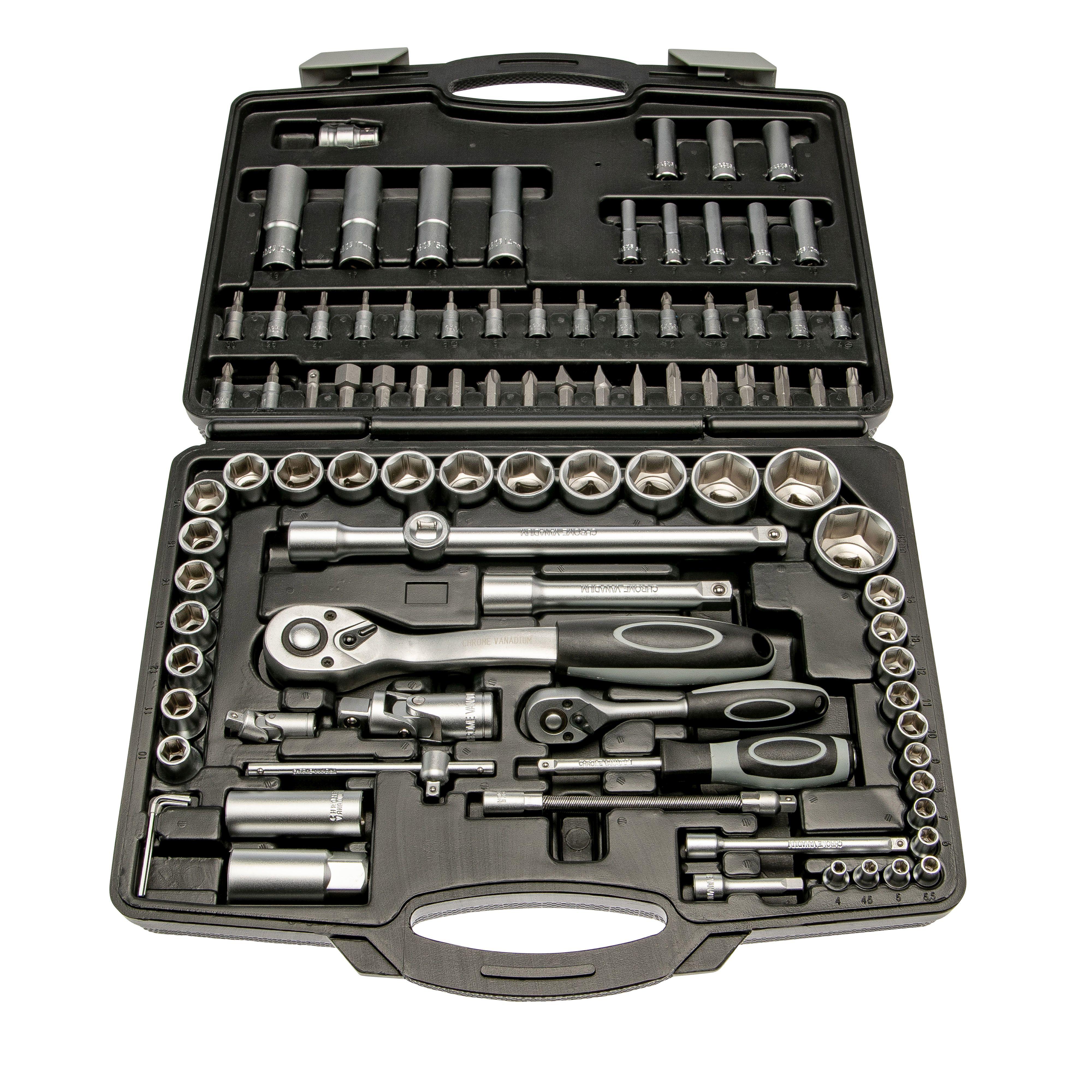 WGB Basic+ Steckschlüssel-Garnitur 94-tlg 1/2" + 1/4" #9386 (Ratschenkasten)