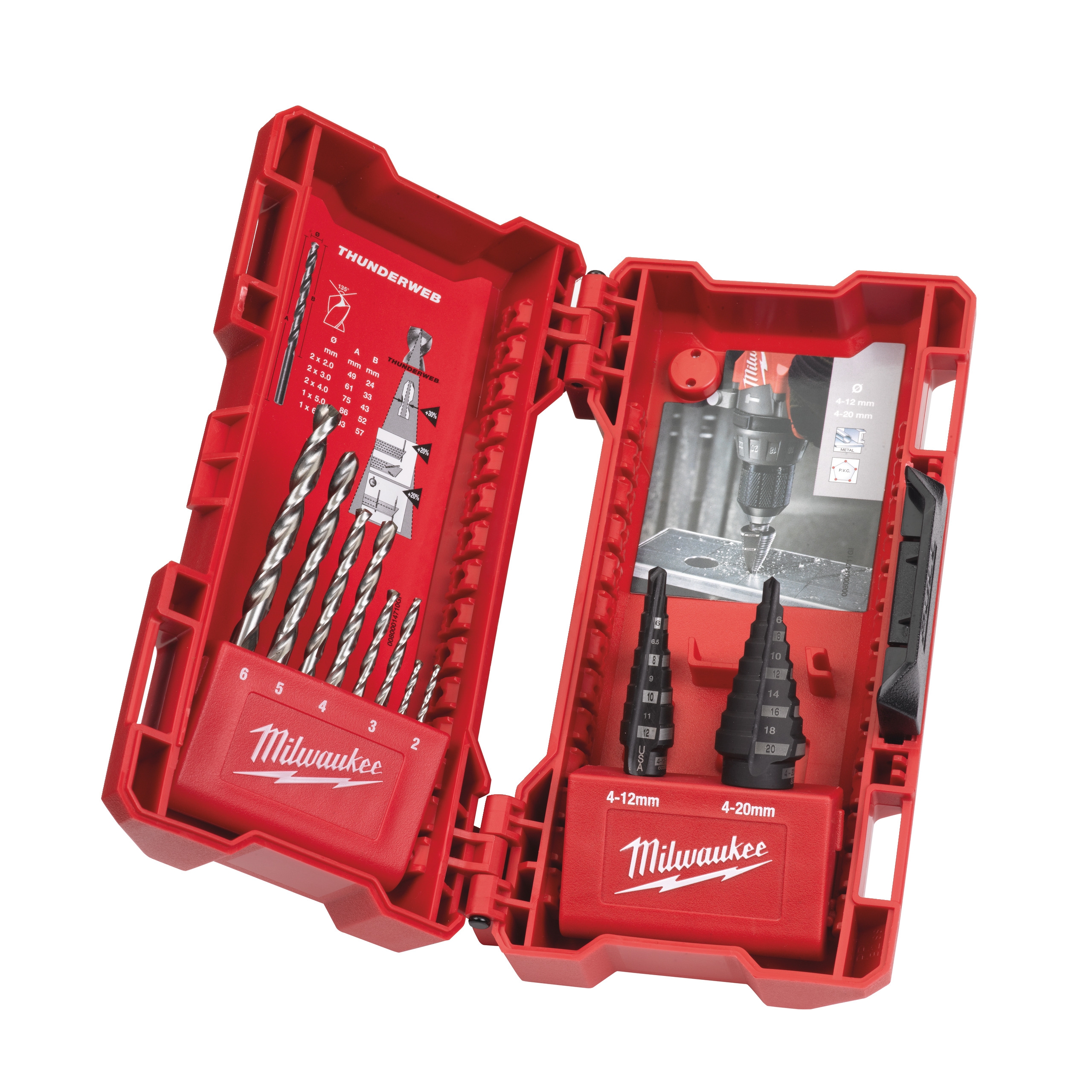 Milwaukee Stufenbohrer- & Bohrerset 10-teiliges Set