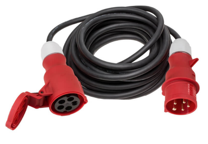 Gummi-Verlängerung 400V 10m IP44 Zulas. H07RN-F 5G2,5 (32A)