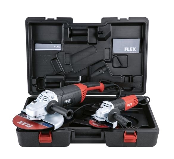 FLEX Winkelschleifer-Set L2200-230 & L1001-125 (2 Geräte im Koffer 2200W +1010W)