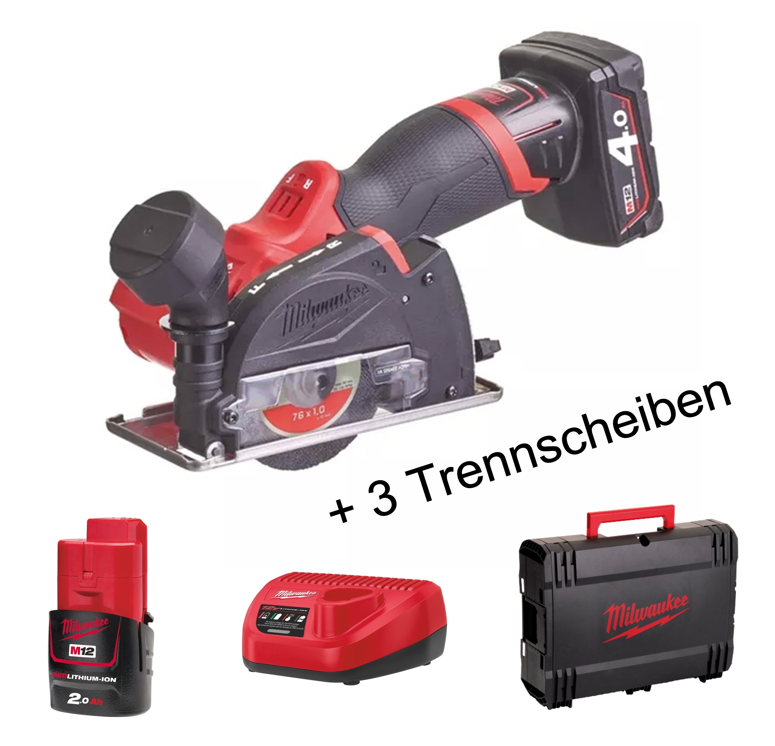 Milwaukee M12FCOT-422X Akku-Multimaterialschneider 2xAkku 12V (1x4Ah+1x2Ah)