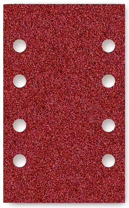50 Stk Klett-Schleifpapier 80x133mm ROT 8-Loch P80